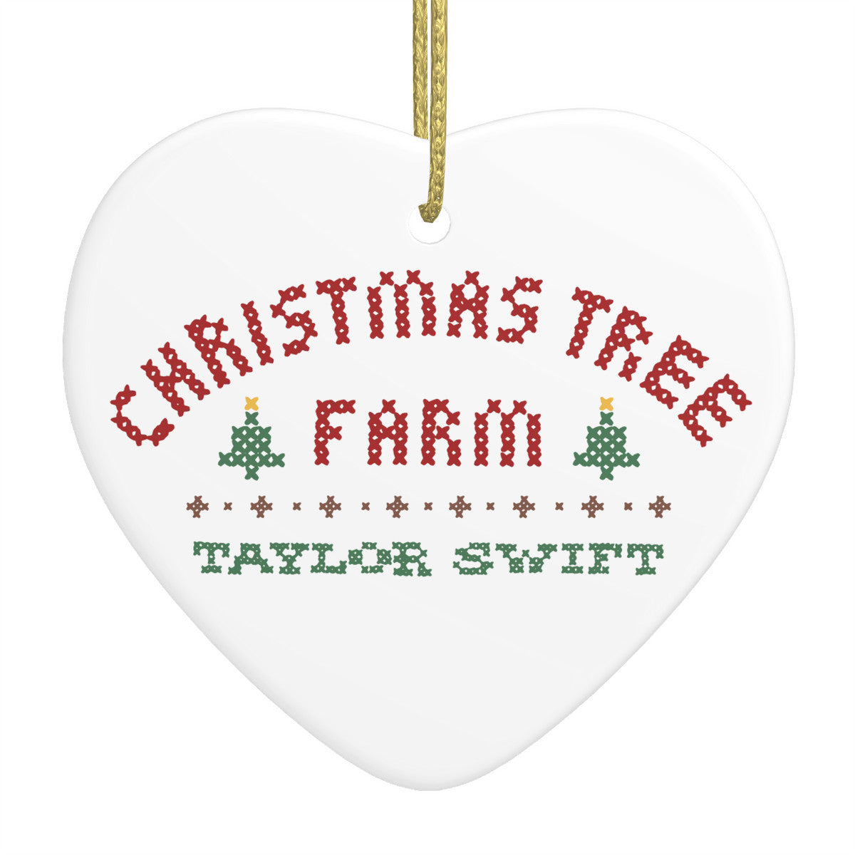 Christmas Tree Farm | Ceramic Heart Shape Tree Ornament