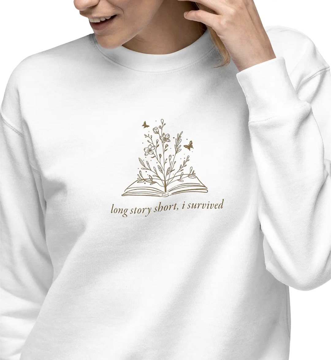 Adult | Embroidered Long Story Short Sweatshirt