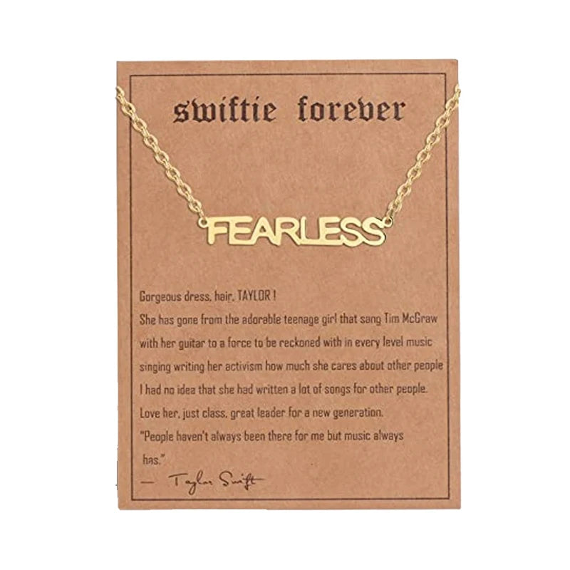 Stainless Steel Inspired Necklace for Women Folklore 1989 Speaknow Fearless Eras Speaknow Reputation Signature Pendant Jewelry