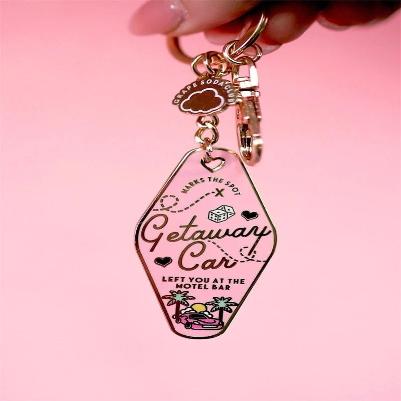 Getaway Car Metal Keychain