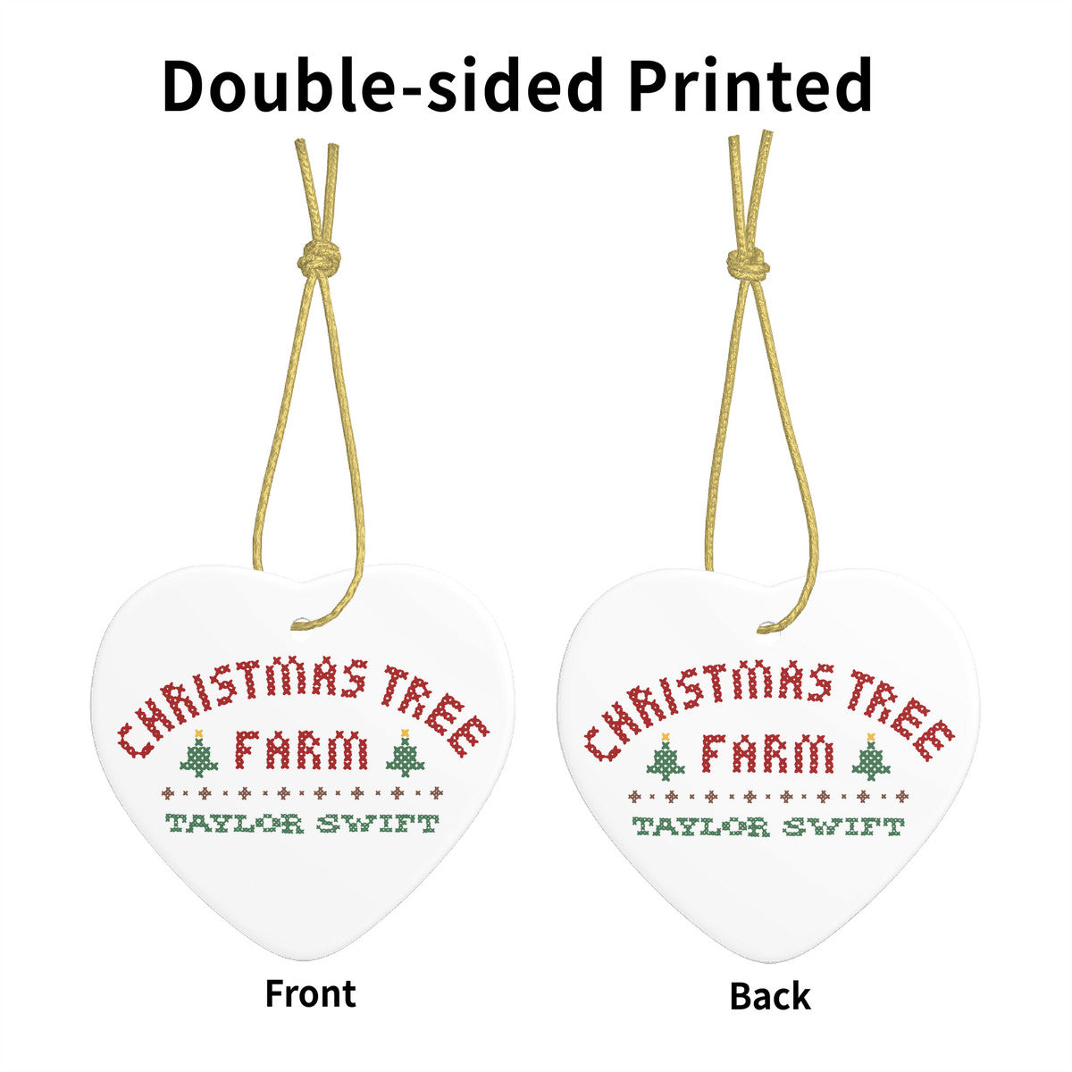 Christmas Tree Farm | Ceramic Heart Shape Tree Ornament