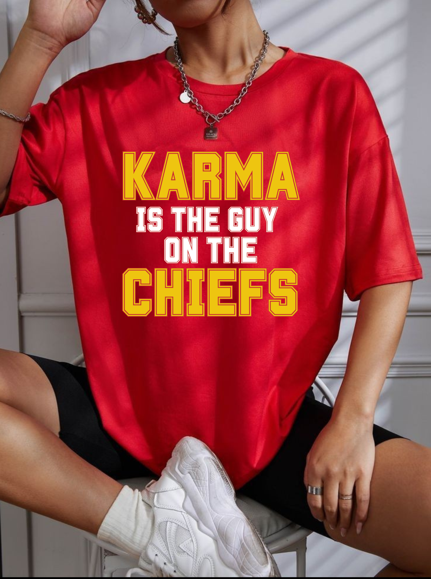 *FREE NUMBER* Adult | Karma Chiefs 87 Crewneck T-shirt